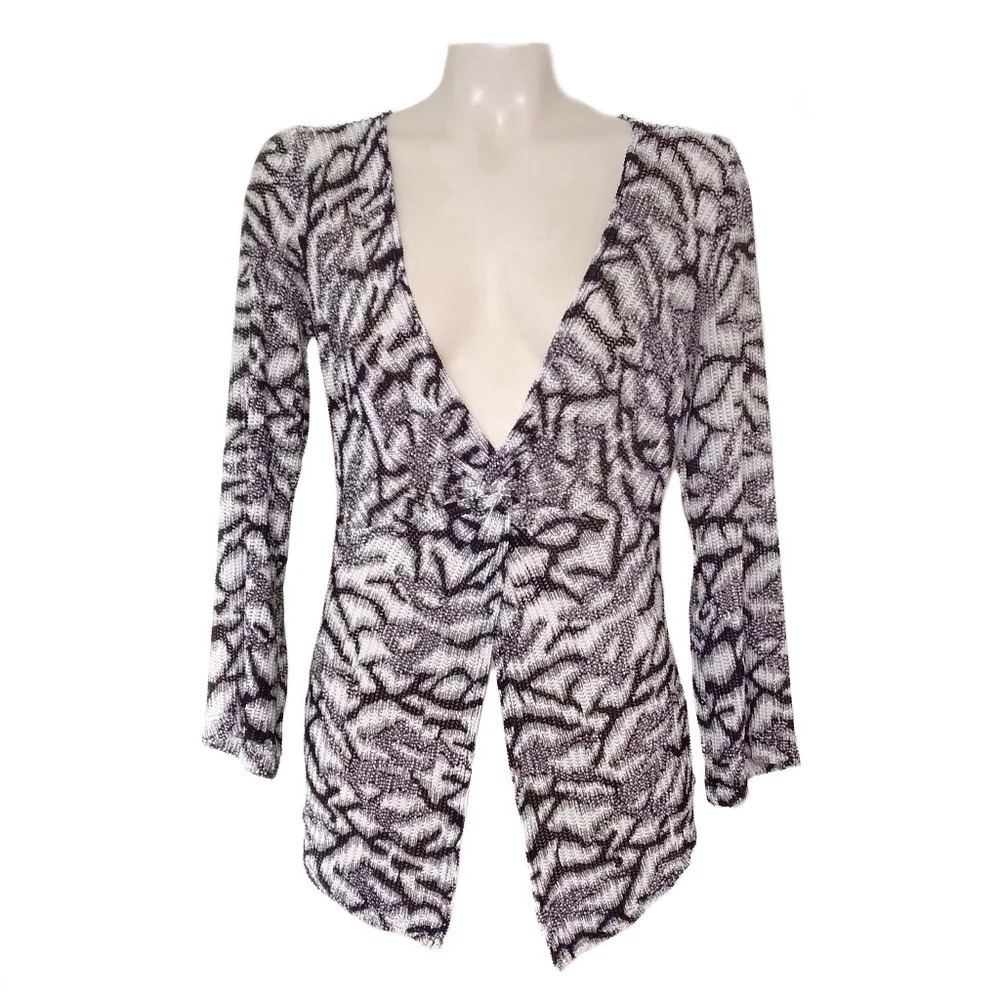 Chicos Lightweight Animal Print Cardigan V-neck